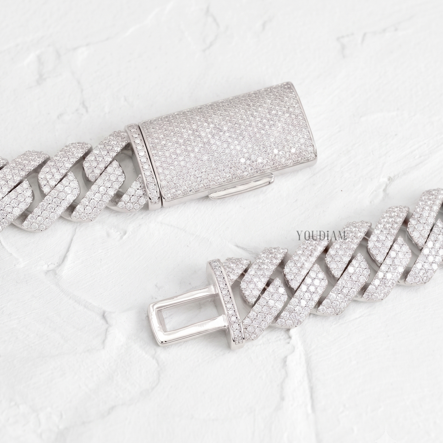 3 Row Cuban Link Chain 20mm with Lab Diamonds - YDJIOC12