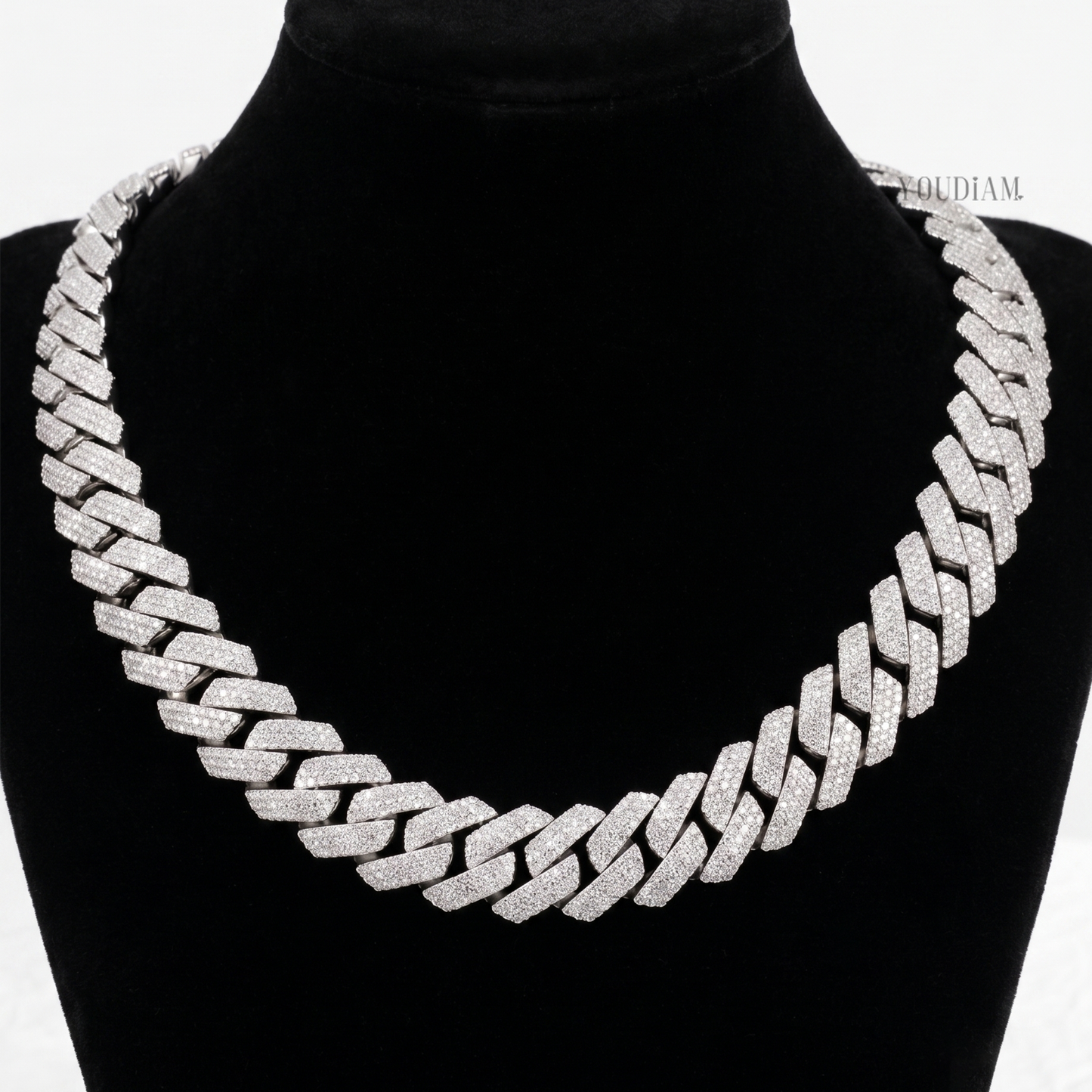 3 Row Cuban Link Chain 20mm with Lab Diamonds - YDJIOC12