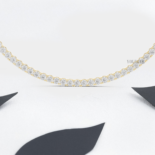 27ctw Round Lab Diamonds Tennis Necklace - YDJLN01