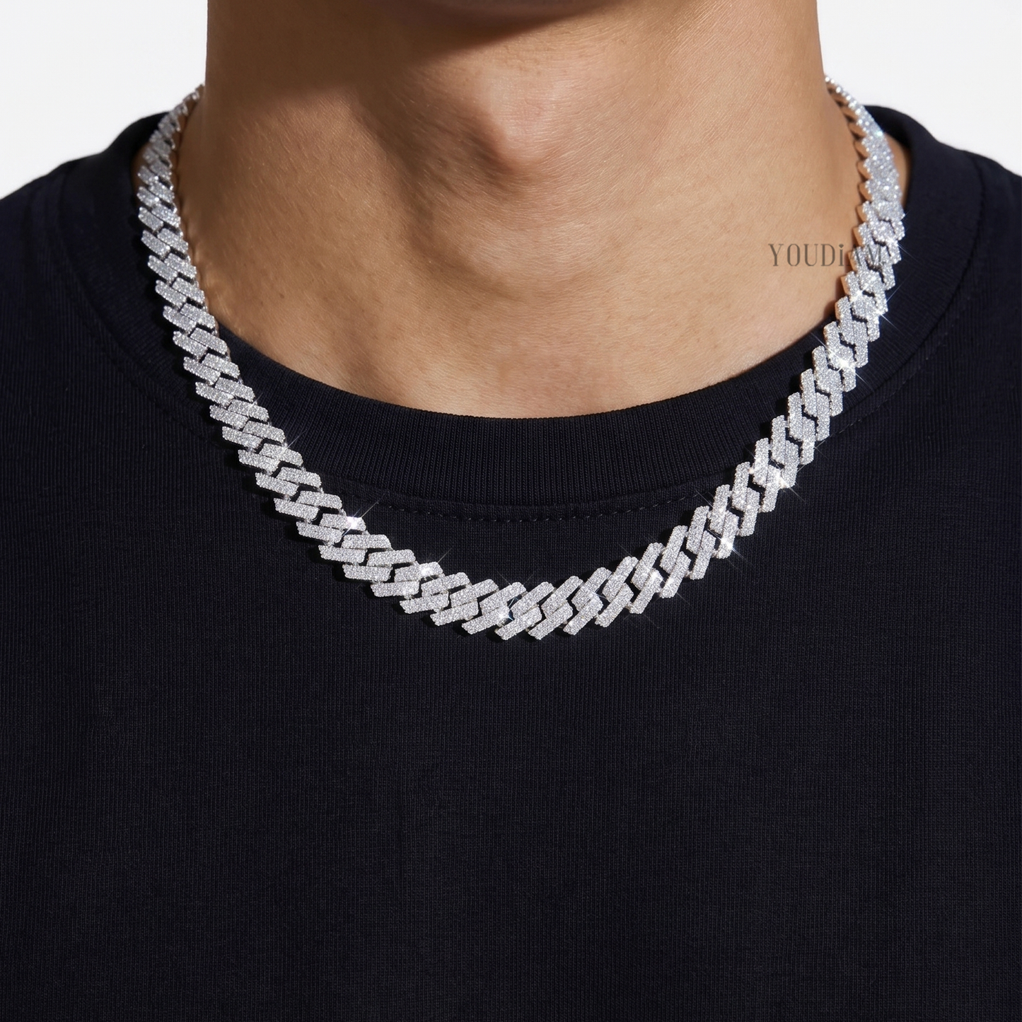 20 Karat Tenniskette mit abgestuften Diamanten aus 14 Karat Weißgold - UDJNL05
