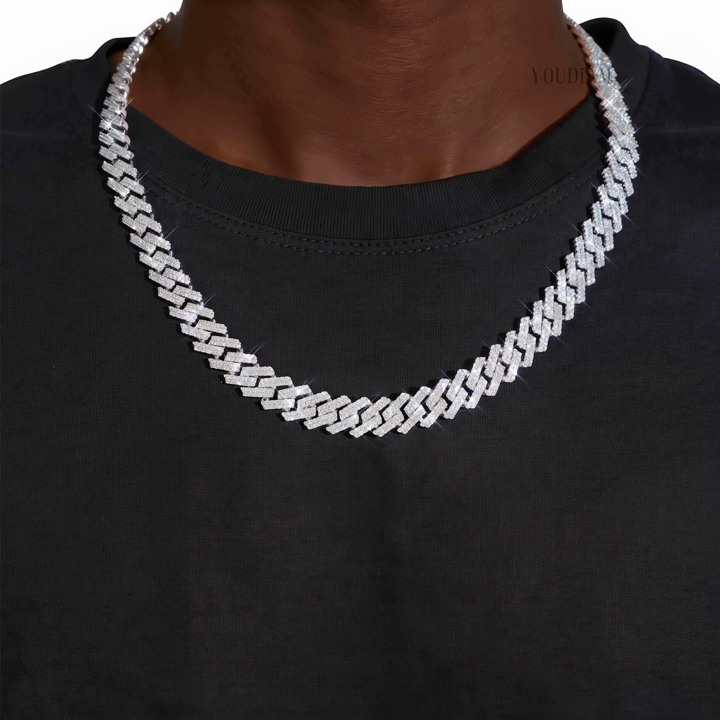 20 Karat Tenniskette mit abgestuften Diamanten aus 14 Karat Weißgold - UDJNL05