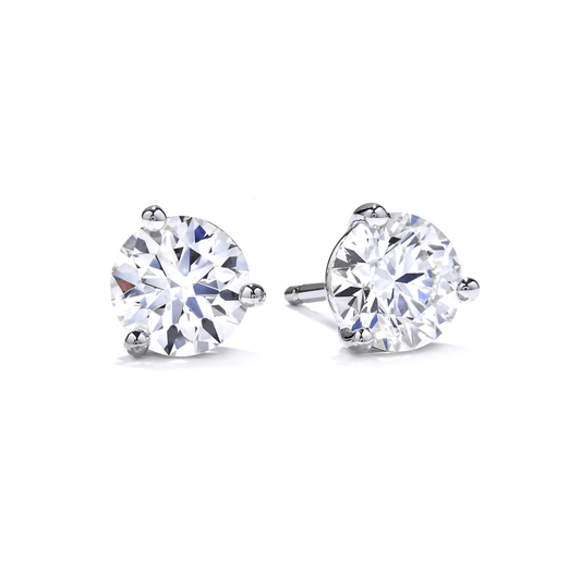 2ct Each Lab Grown Diamond Stud Earrings - EUDER01