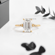 Emerald Lab Diamond with Accent Diamonds Ring - YDJLR26
