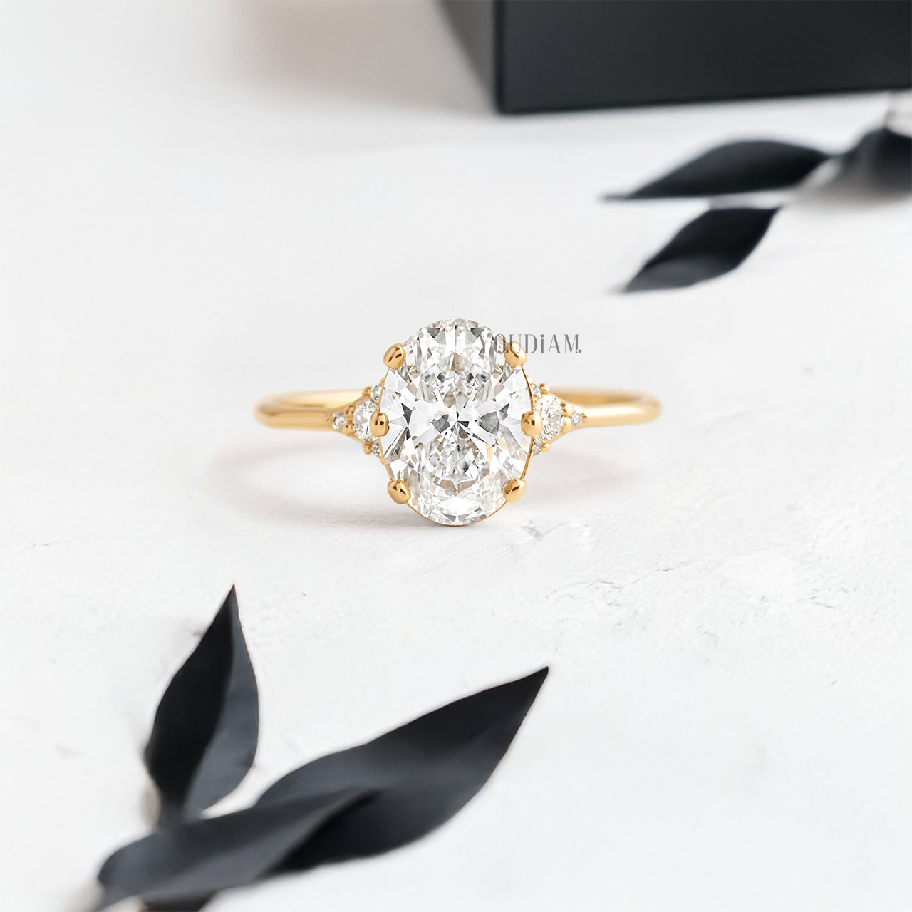 Oval Lab Diamond in Closed Basket Ring - YDJLR05