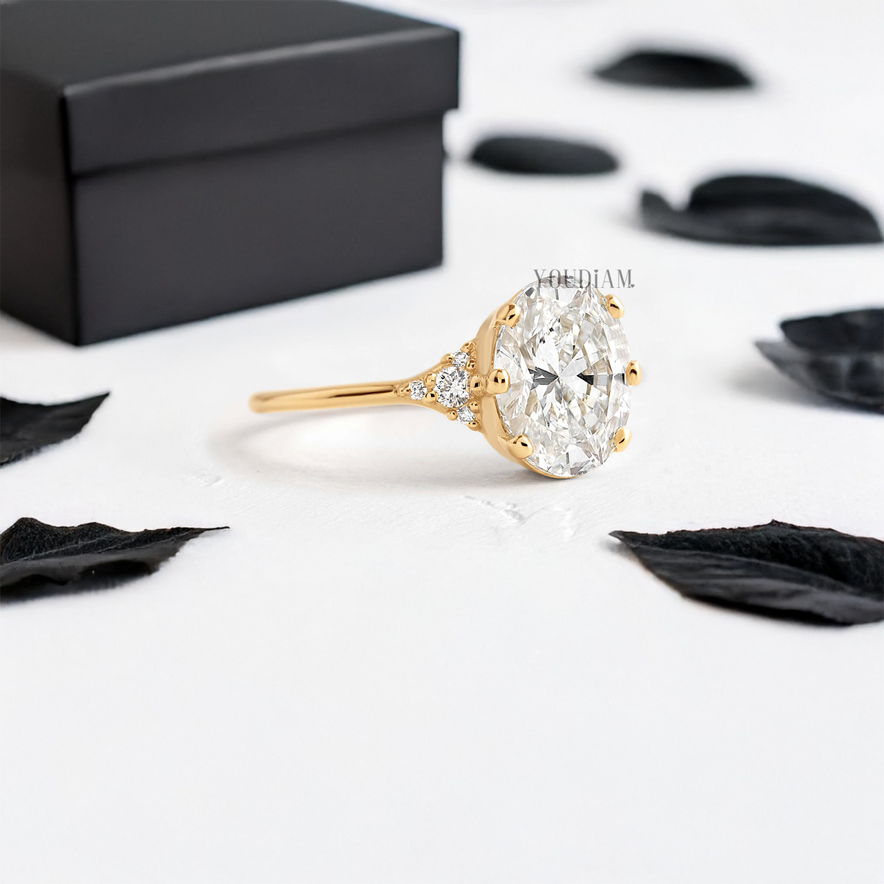 Oval Lab Diamond in Closed Basket Ring - YDJLR05