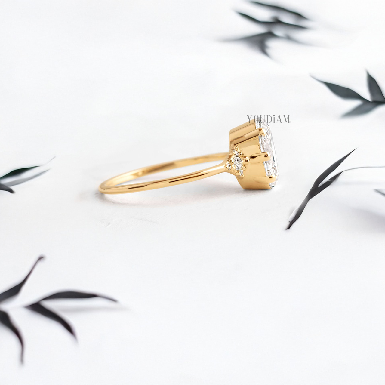 Oval Lab Diamond in Closed Basket Ring - YDJLR05