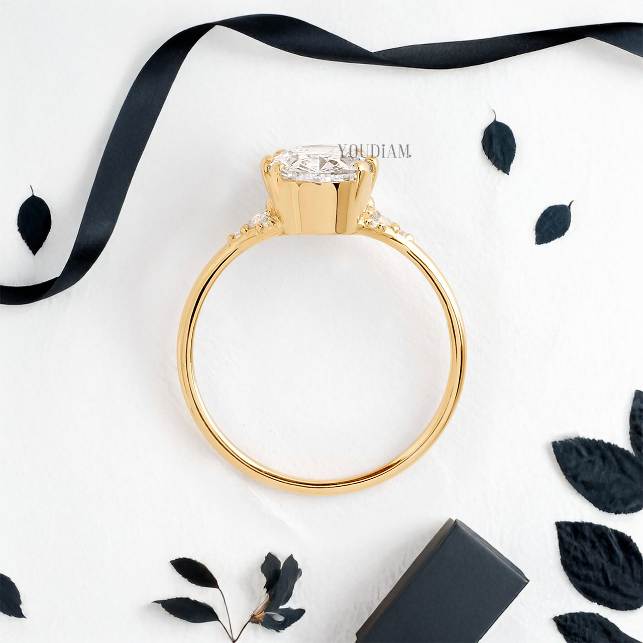 Oval Lab Diamond in Closed Basket Ring - YDJLR05