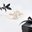Oval Lab Diamond with Scattered Accent Diamonds Ring - YDJLR22