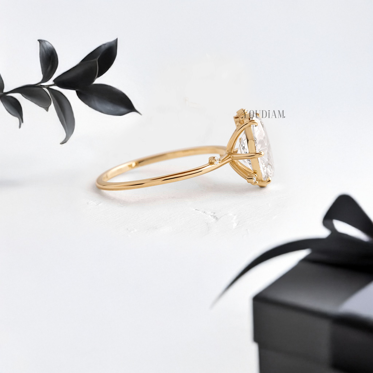 Oval Lab Diamond with Scattered Accent Diamonds Ring - YDJLR22