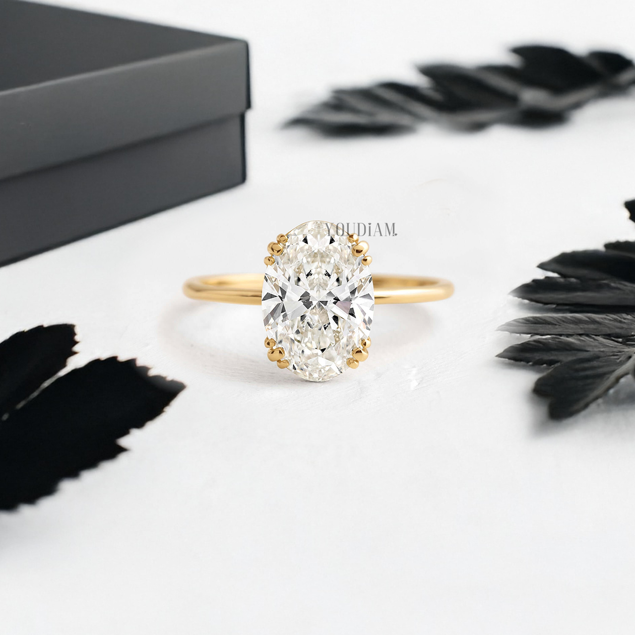 Oval Lab Diamond with Trio-Prongs Ring - YDJLR33