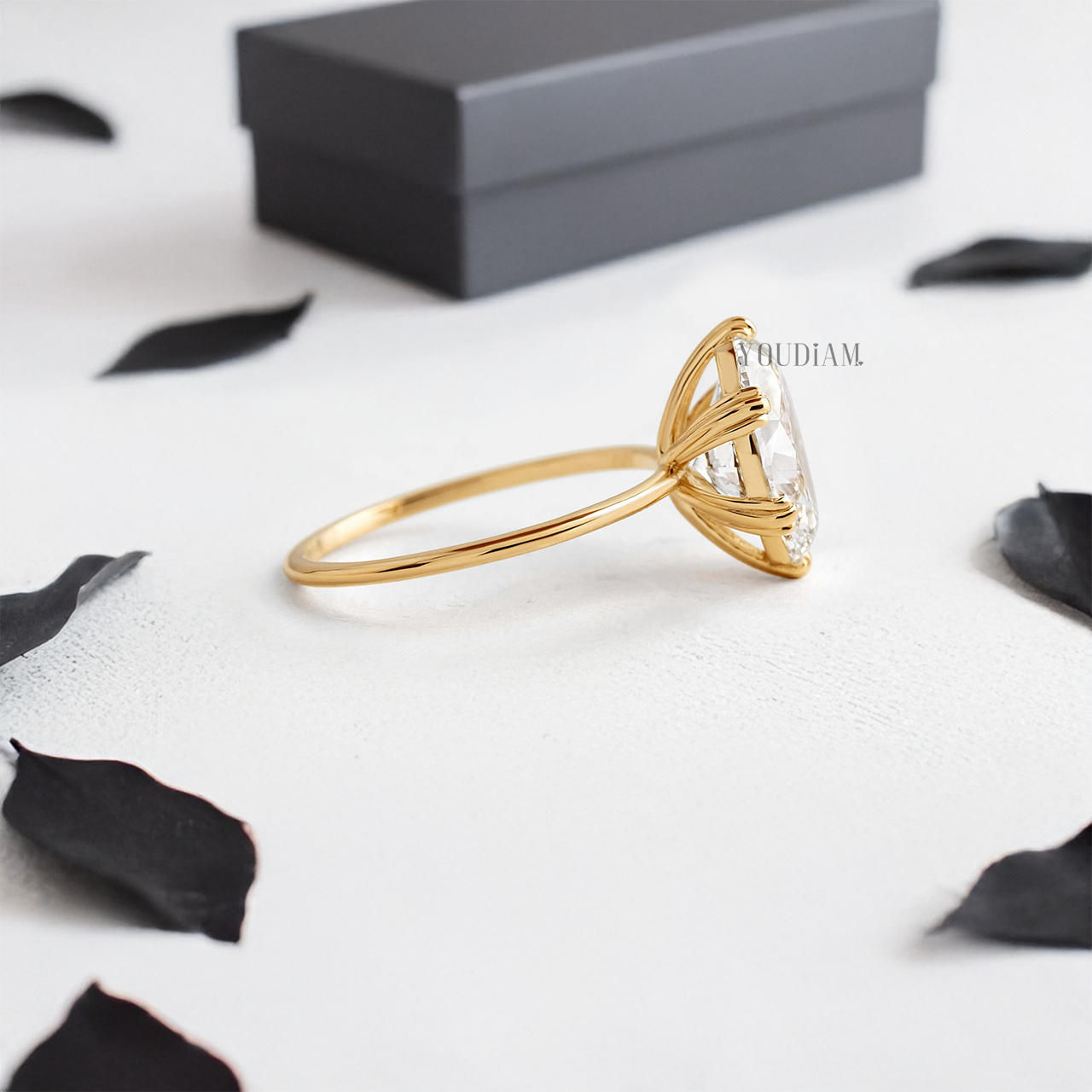 Oval Lab Diamond with Six Trio-Prongs Ring - YDJLR18