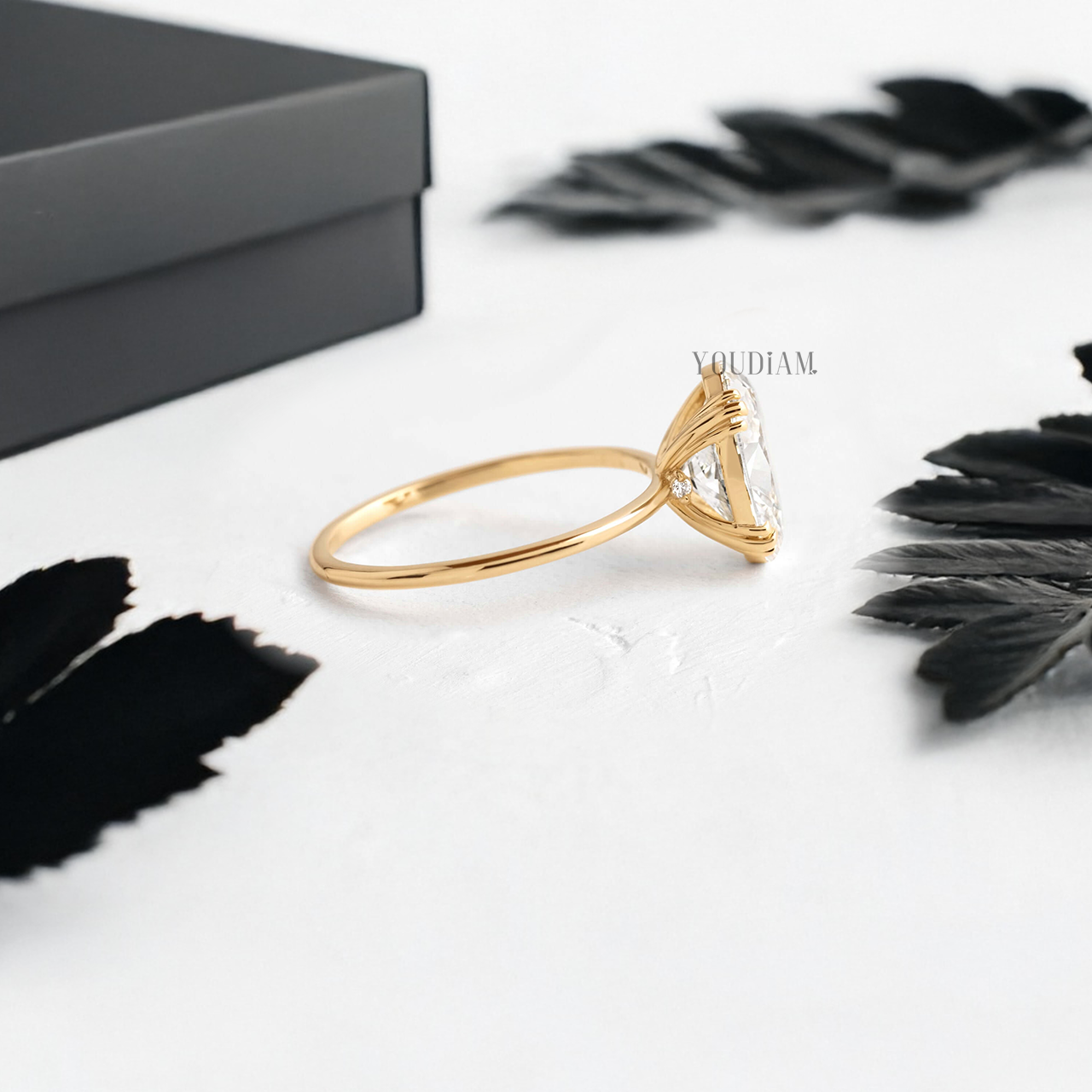 Oval Lab Diamond with Trio-Prongs Ring - YDJLR33