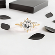 Princess Lab Diamond with Lovely Accent Diamonds Ring - YDJLR03