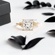 Princess Lab Diamond with Accent Diamonds Ring - YDJLR35