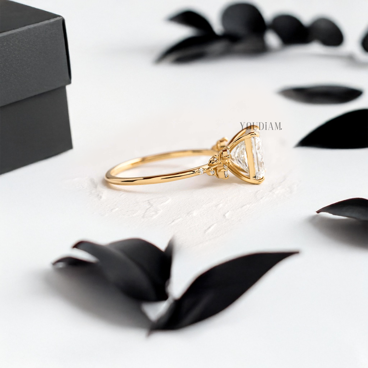 Princess Lab Diamond with Accent Diamonds Ring - YDJLR35