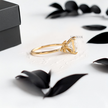 Princess Lab Diamond with Accent Diamonds Ring - YDJLR35