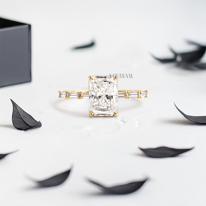 Radiant Lab Diamond Accented by Baguette Diamonds Ring - YDJLR83