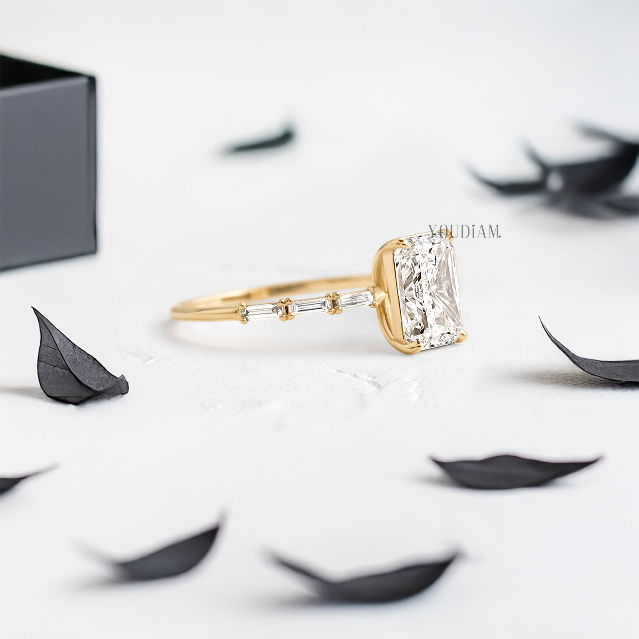 Radiant Lab Diamond Accented by Baguette Diamonds Ring - YDJLR83