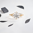 Round Lab Diamond with Accent Diamonds Ring - YDJLR01