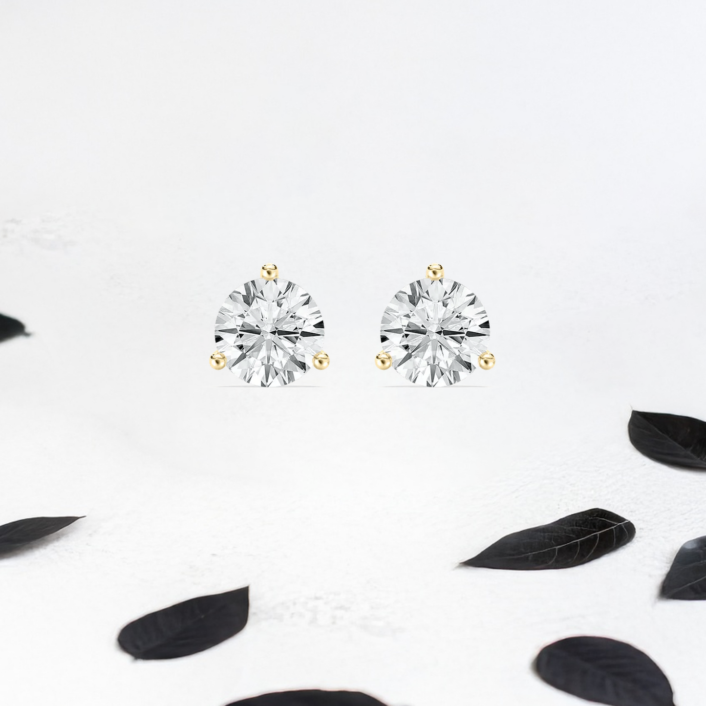 Round Cut Lab Diamonds Stud Earrings (1 to 4ctw) in Solid Gold