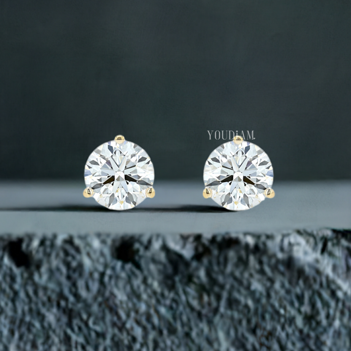 1-5ctw Round Cut Lab Diamond Studs Earrings - EUDER11