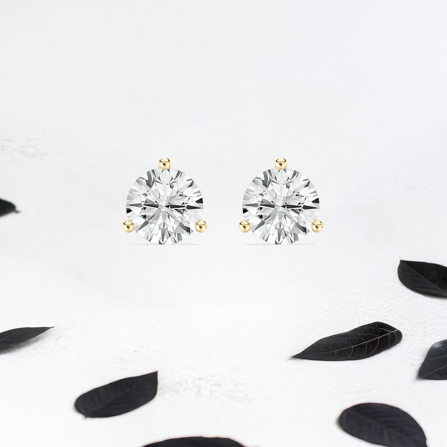 Round Cut Lab Diamonds Stud Earrings (1 to 4ctw) in Solid Gold