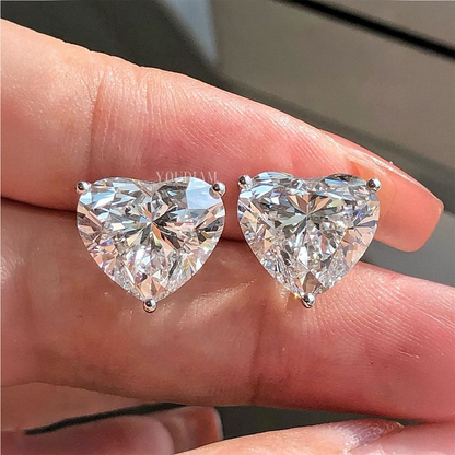 5ct Each Heart Cut Lab Grown Diamond Earrings - EUDER02