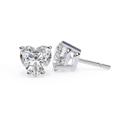 5ct Each Heart Cut Lab Grown Diamond Earrings - EUDER02