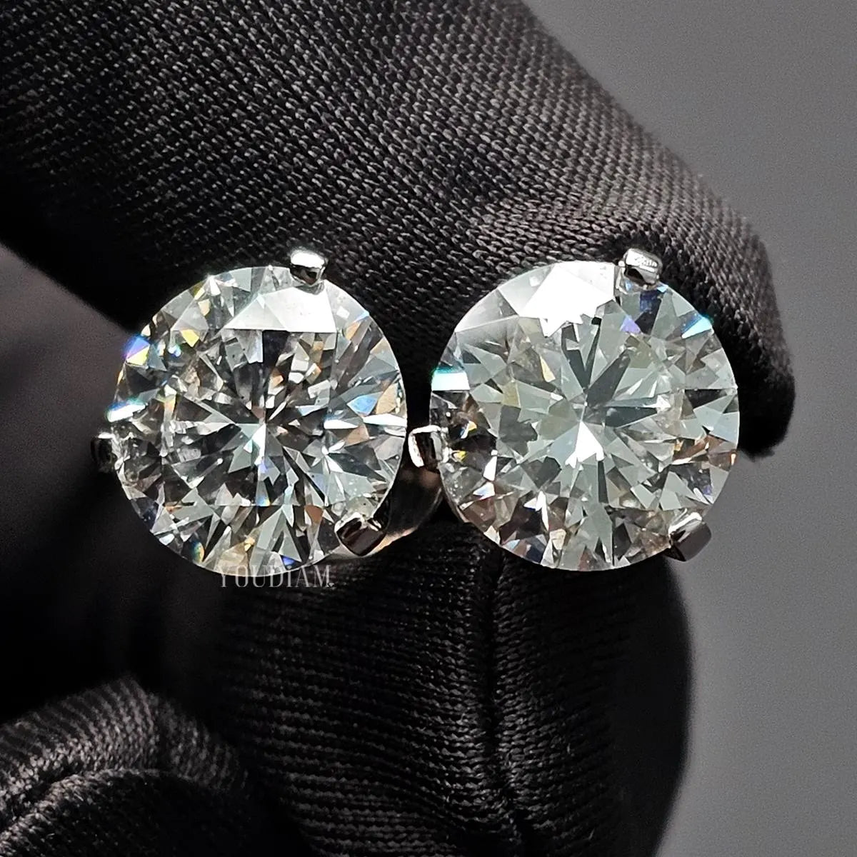 5ct Each Lab Diamond Studs Earrings - EUDER01B