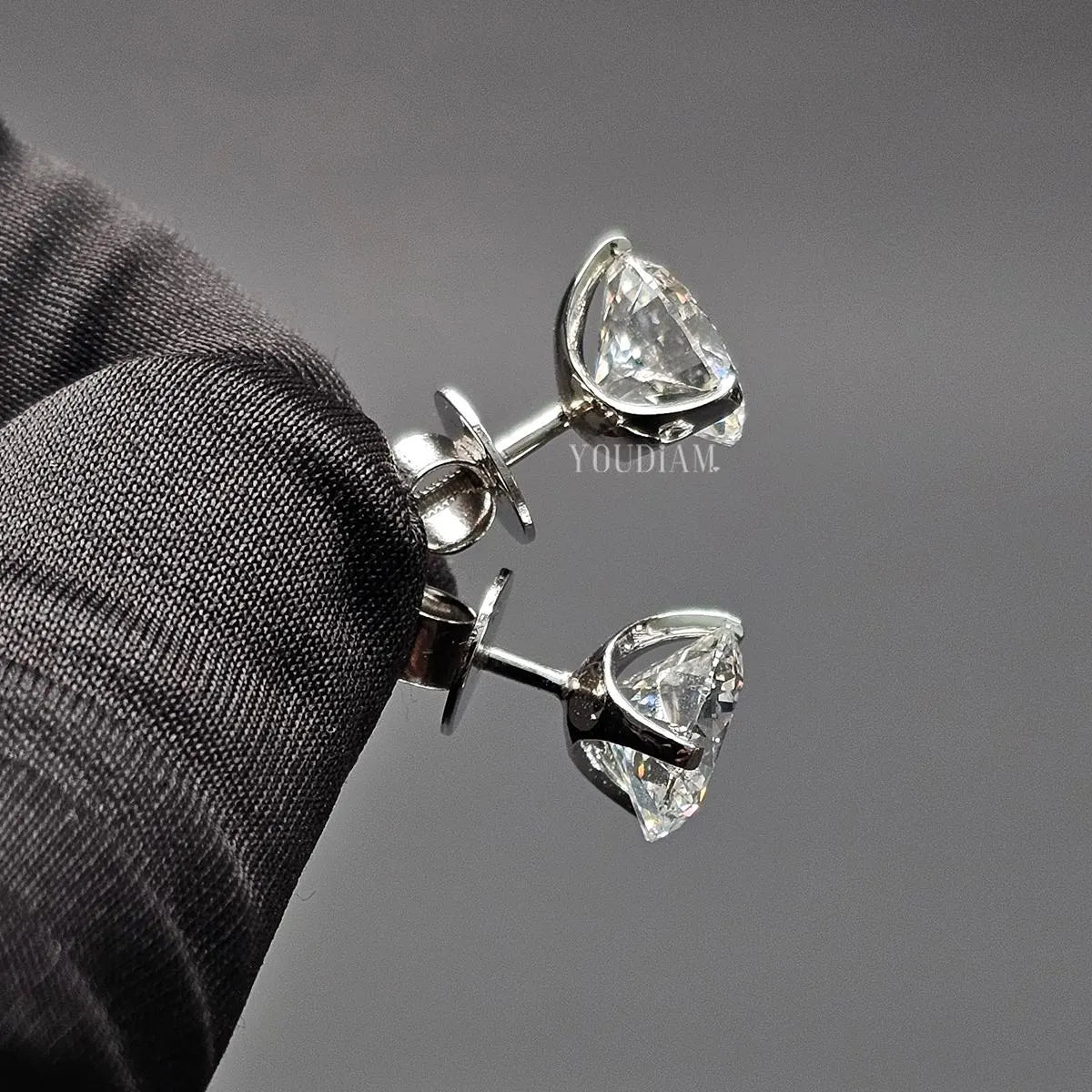 5ct Each Lab Diamond Studs Earrings - EUDER01B