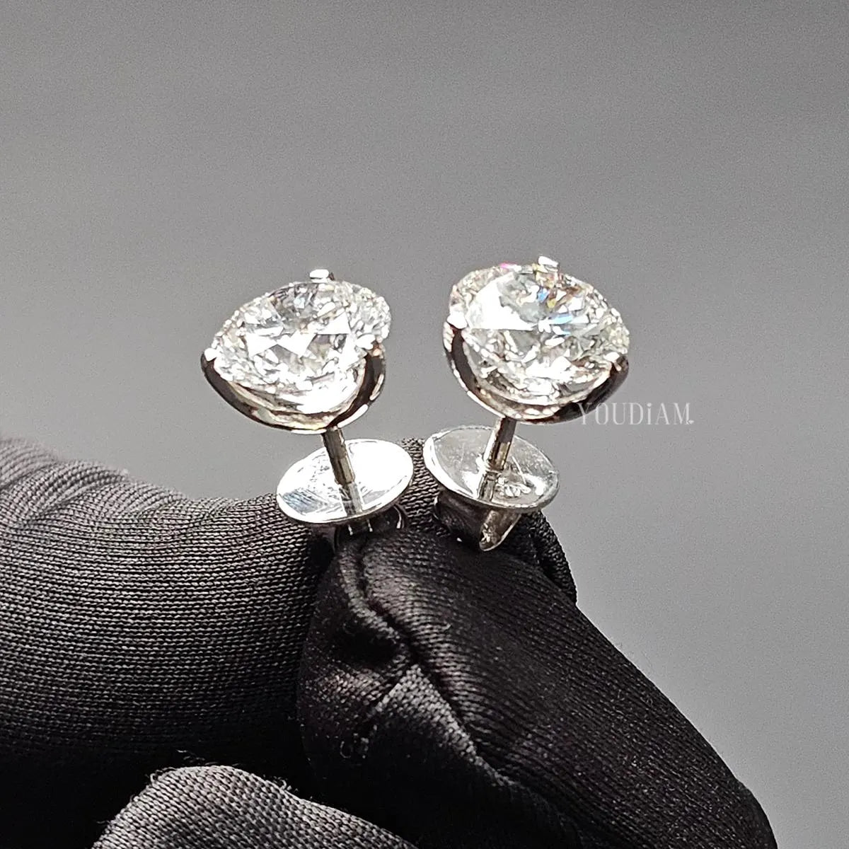 5ct Each Lab Diamond Studs Earrings - EUDER01B