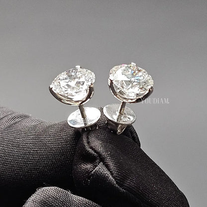 5ct Each Lab Diamond Studs Earrings - EUDER01B