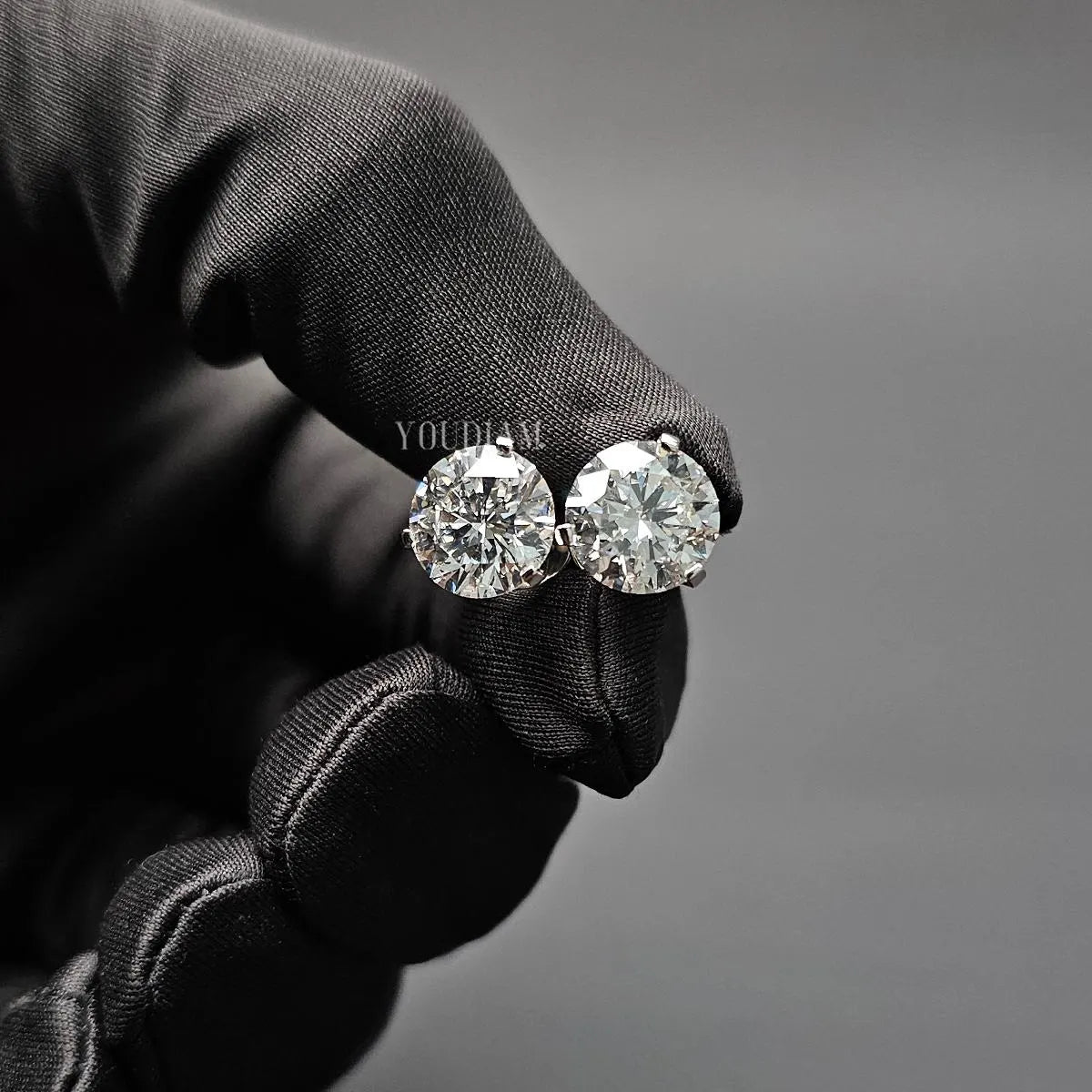 5ct Each Lab Diamond Studs Earrings - EUDER01B