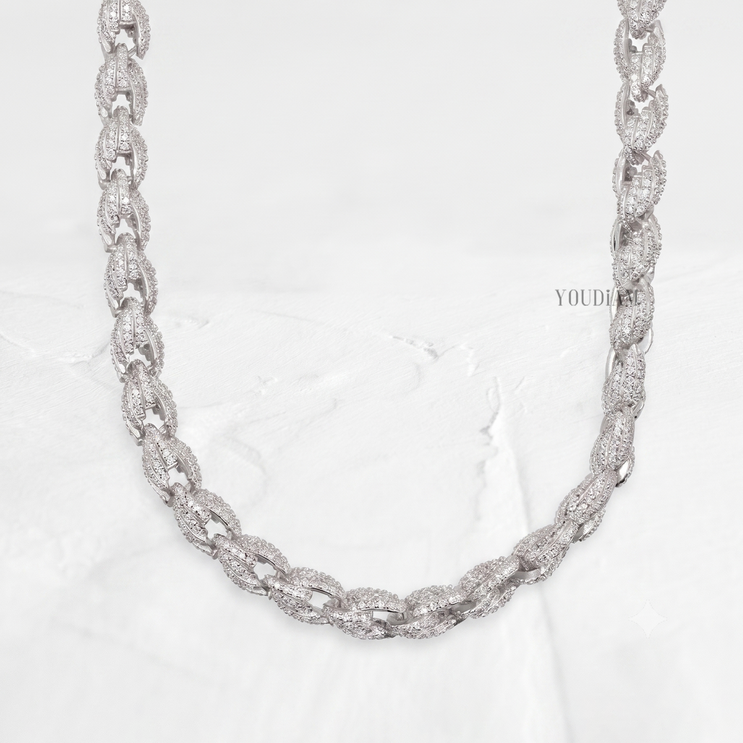 20 Karat Tenniskette mit abgestuften Diamanten aus 14 Karat Weißgold - UDJNL05