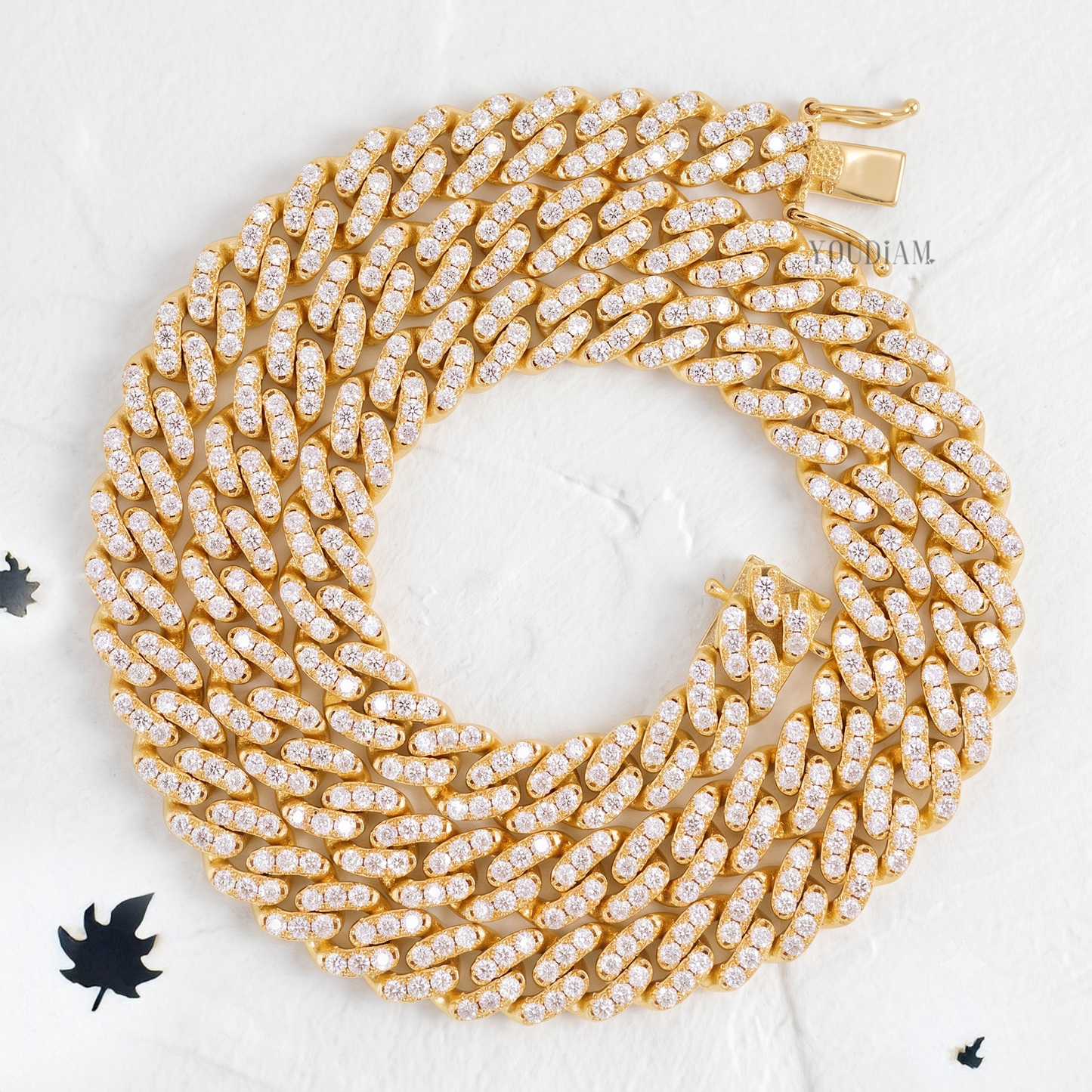 8mm Iced Out Cuban Link Chain with Lab Diamonds - YDJIOC07