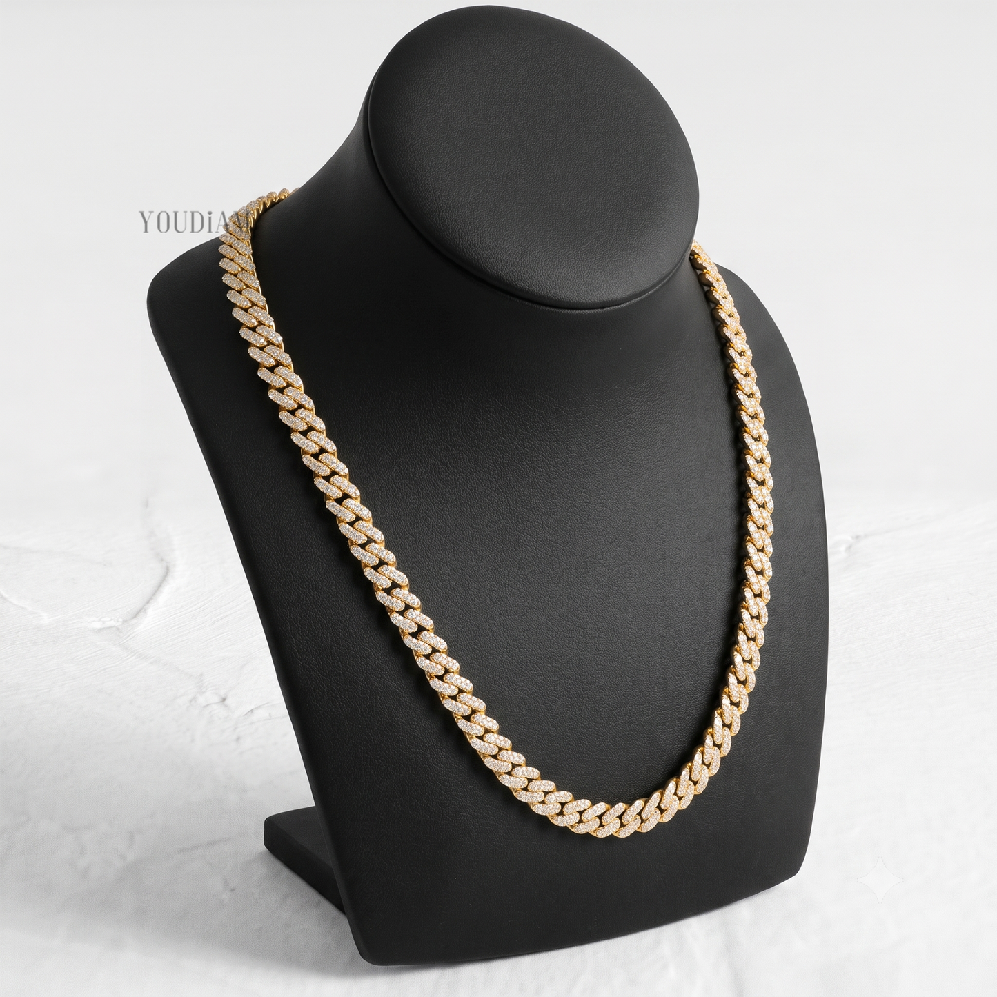 8mm Iced Out Cuban Link Chain with Lab Diamonds - YDJIOC07