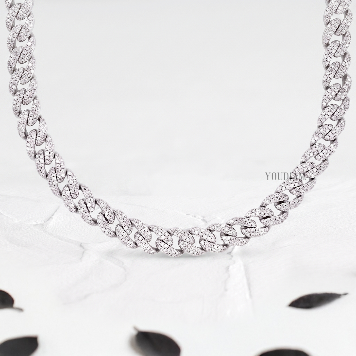 20 Karat Tenniskette mit abgestuften Diamanten aus 14 Karat Weißgold - UDJNL05