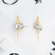 Aquamarines with Lab Diamonds Threader Earrings with Hooks - YDJLE62