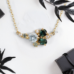 Aquarium Inspired Pendant with Mix Cut Color Gemstones and Anchor Chain - YDJLP10