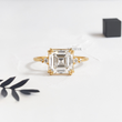 Asscher Lab Diamond with Side Diamonds Ring - YDJLR119