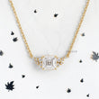 Asscher Lab Diamond Pendant with Accent Diamonds and Anchor Chain - YDJLP25
