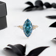 Blue Marquise Lab Diamond with Accent Diamonds Ring - YDJLR193