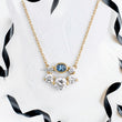 Blue Sapphire with Five Lab Diamonds Pendant and Anchor Chain - YDJLP71