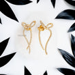 Bow Style Earrings with Lab Diamonds - YDJLE23