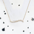 Curved Pendant in Graduated Lab Diamonds and Anchor Chain - YDJLP61