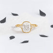 Cushion Lab Diamond in Bezel Setting with Accented Diamonds on Band Ring - YDJLR198
