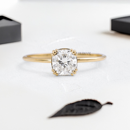 Cushion Lab Diamond with Trio-Prongs Ring - YDJLR117