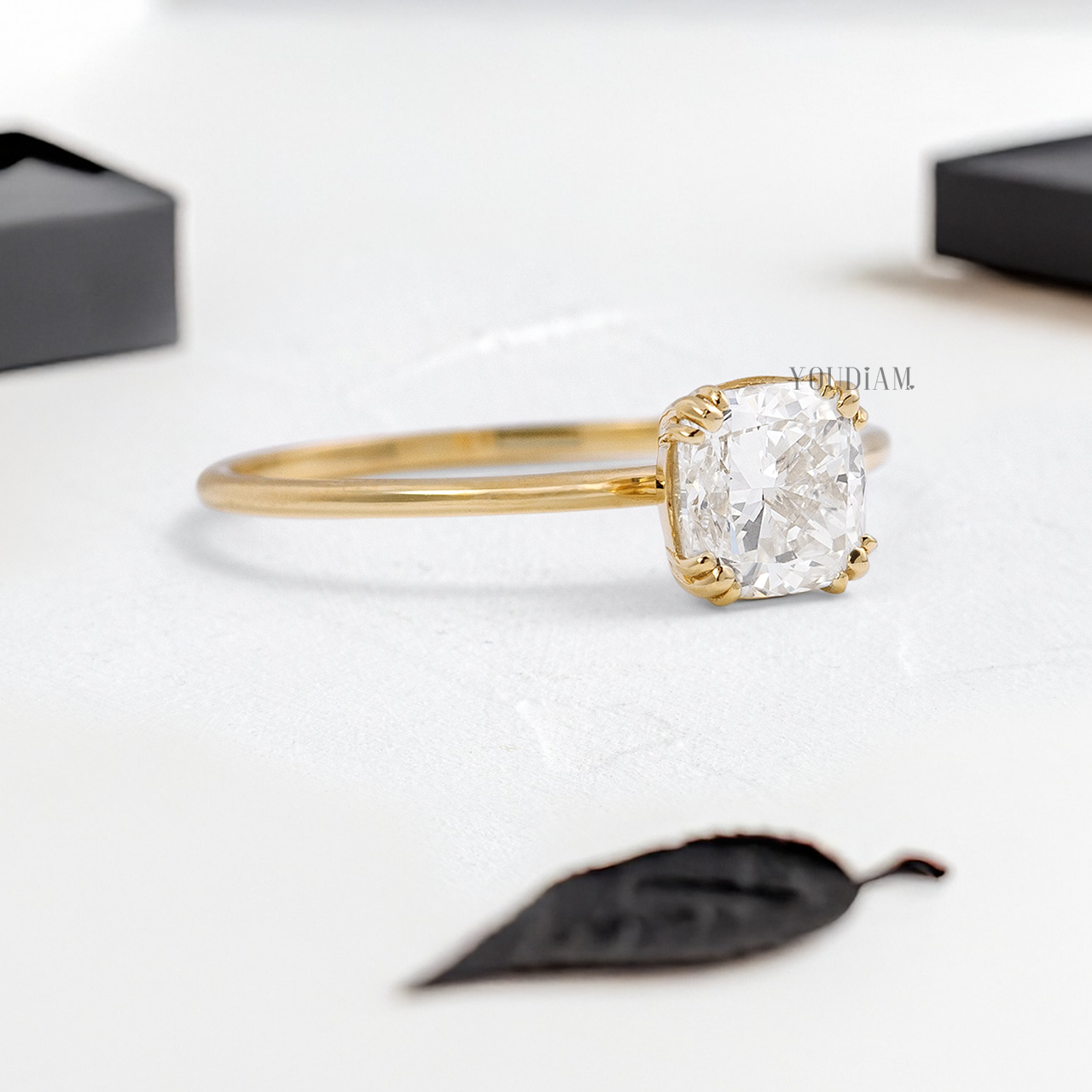 Cushion Lab Diamond with Trio-Prongs Ring - YDJLR117