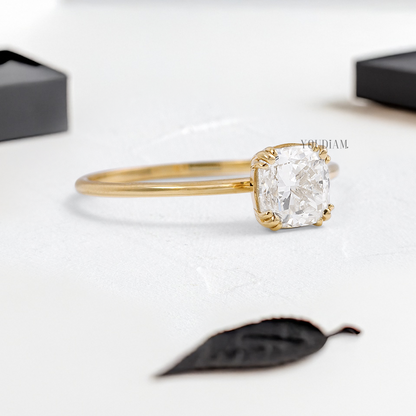 Cushion Lab Diamond with Trio-Prongs Ring - YDJLR117
