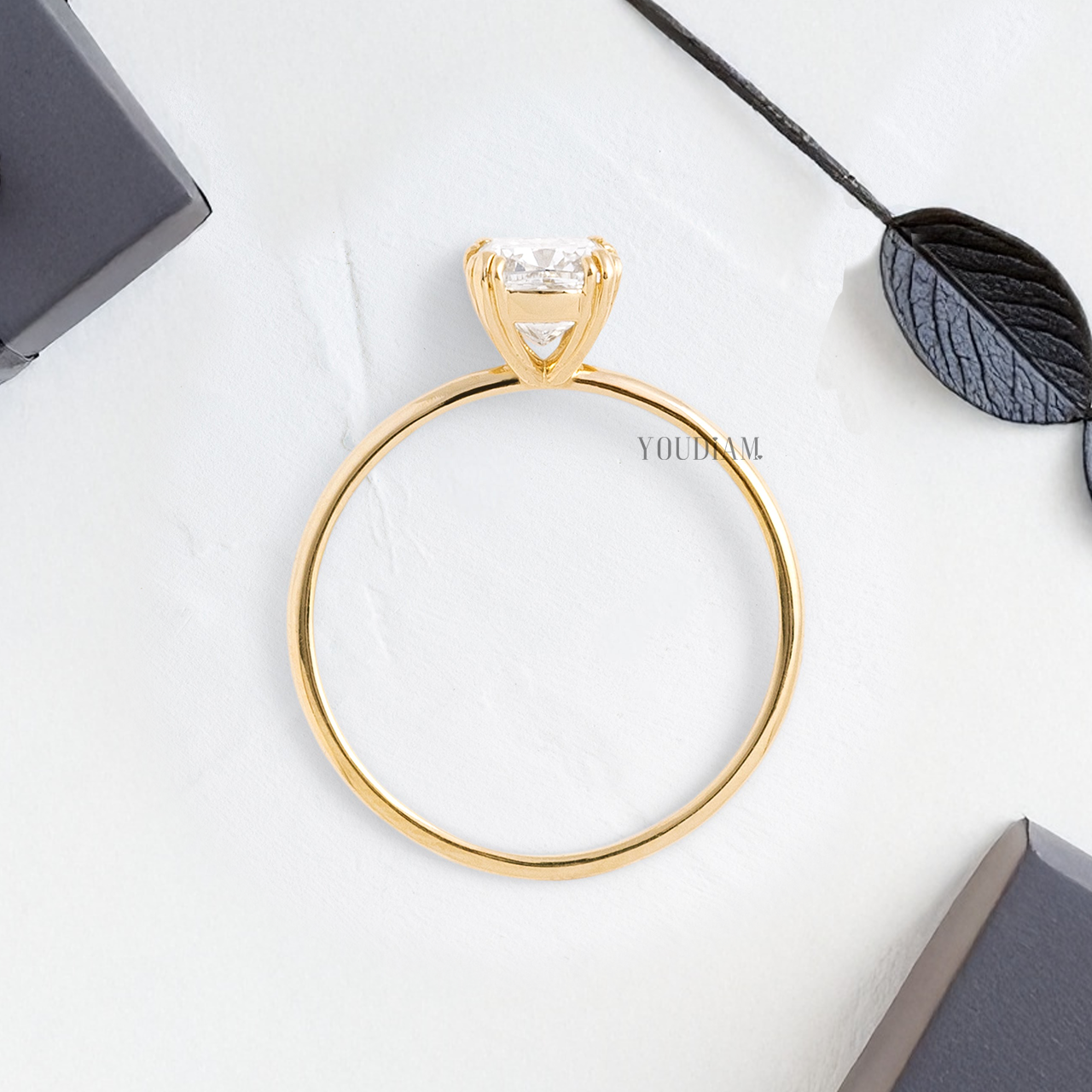 Cushion Lab Diamond with Trio-Prongs Ring - YDJLR117